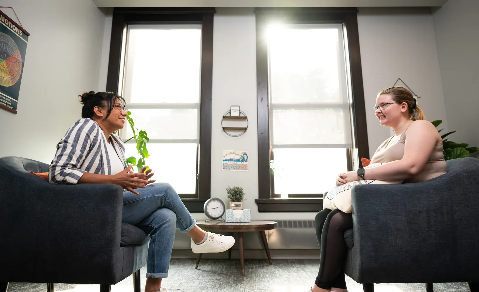 students role playing a counseling session