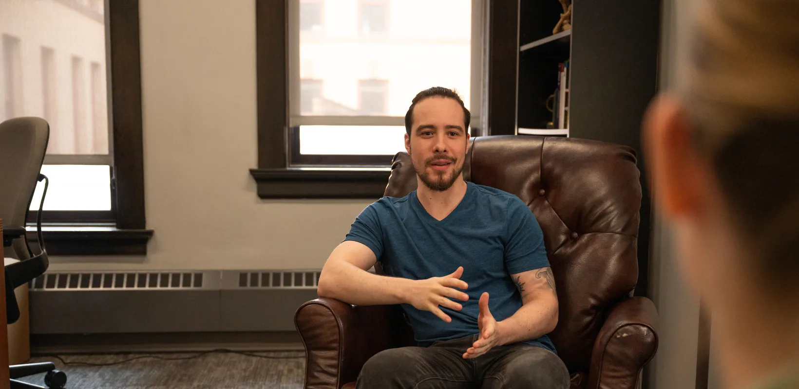 students role playing a counseling session