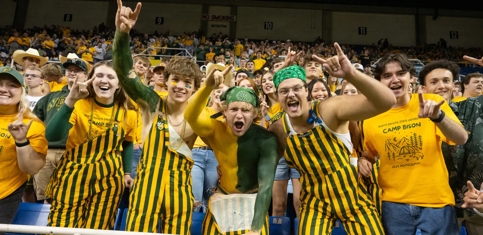 crowd of Bison fans during NDSU's Homecoming football game