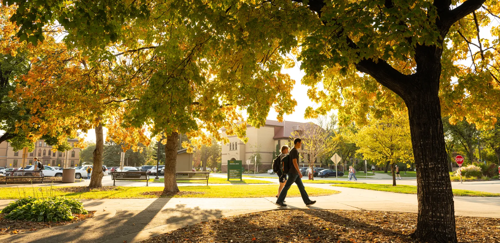 Student Walking on campus.