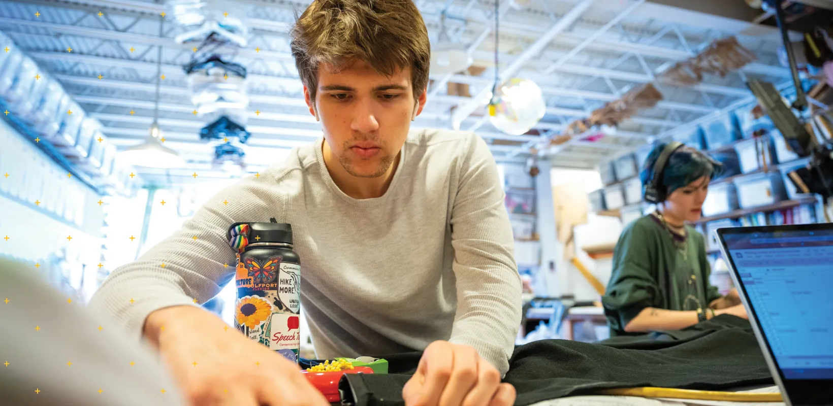 students working on costumes used by Performing Arts