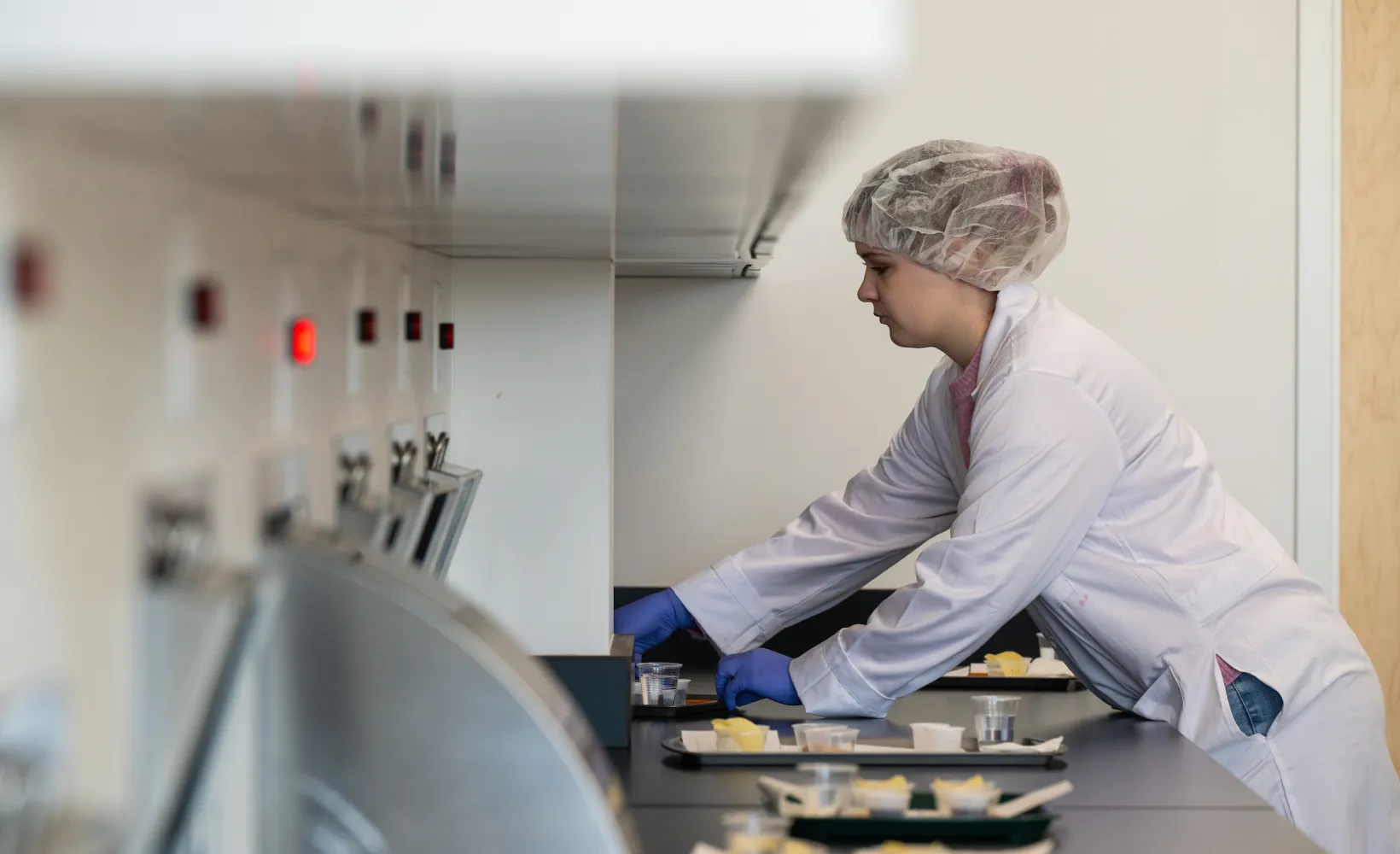 Food Science student working in a food lab 