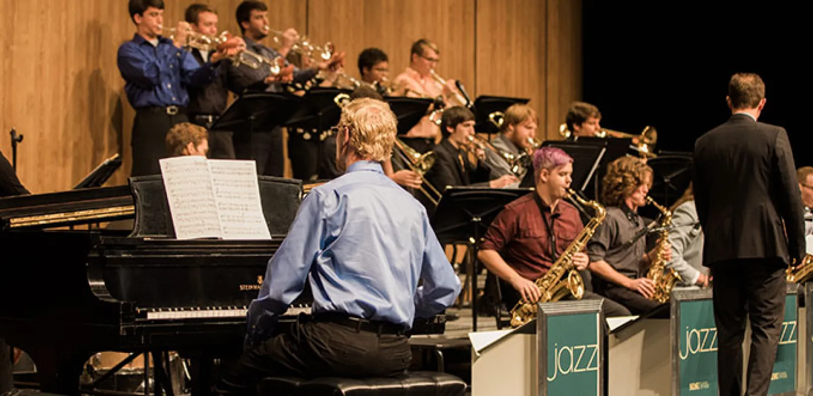 A jazz band on stage
