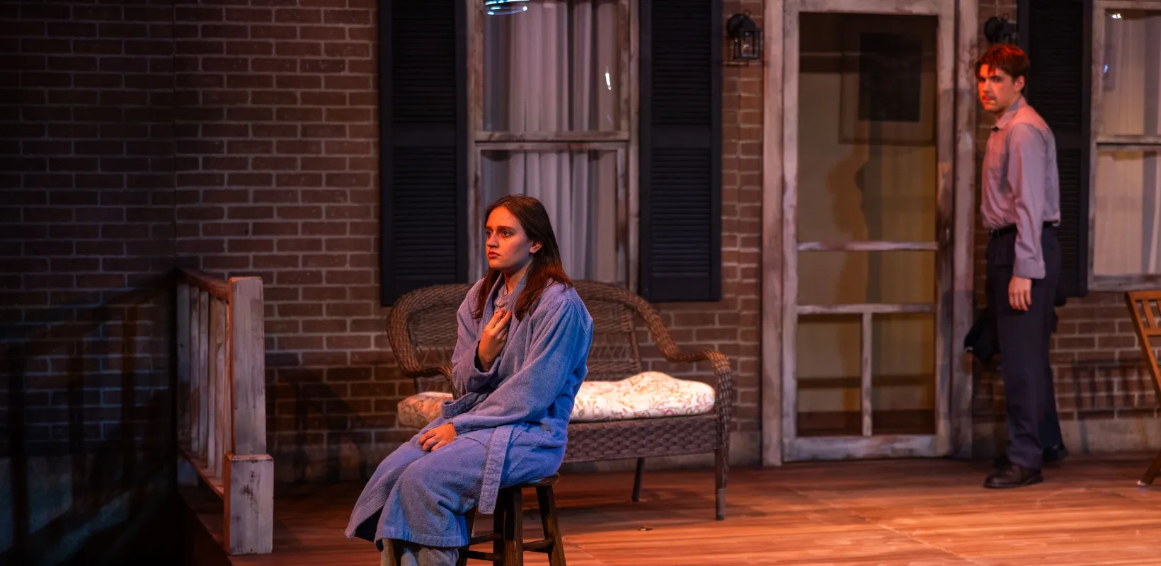 A Theatre NDSU actor starring in the play "Proof."