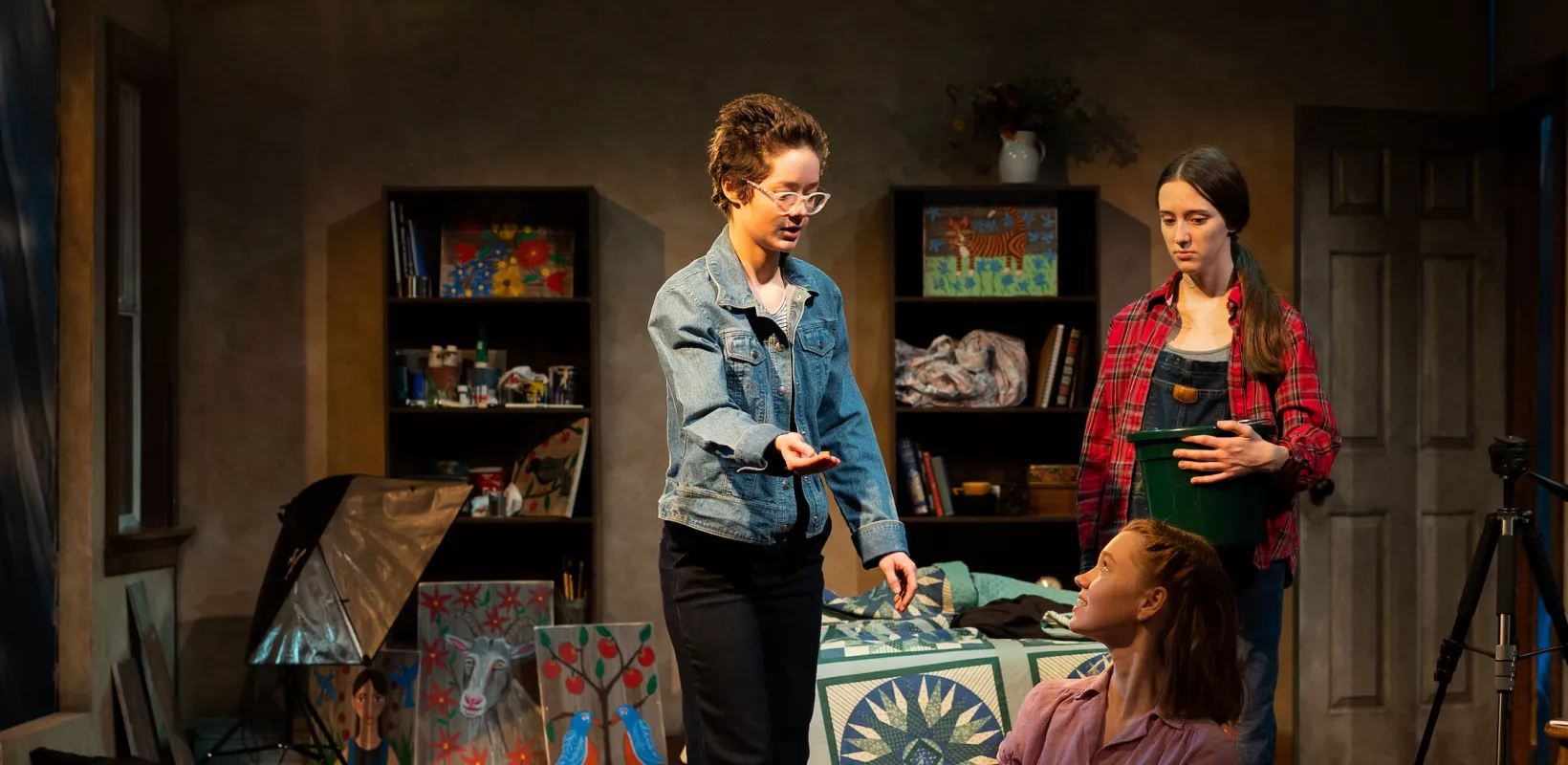 A group of three women performing in Theatre NDSU's "Alabaster."