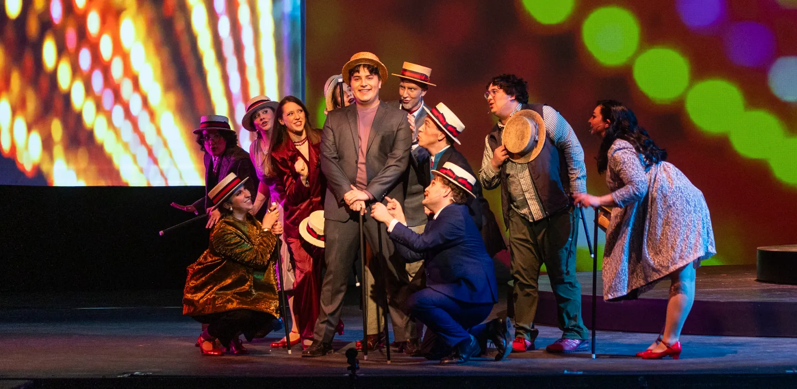 A group of students performing in Theatre NDSU's "Company."