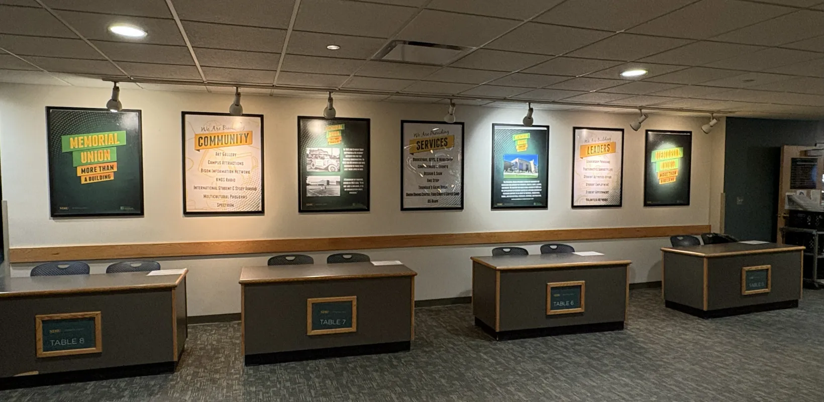 Memorial Union Posters and contact tables
