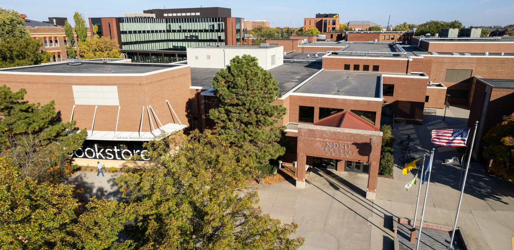 Memorial Union South entrance overhead view