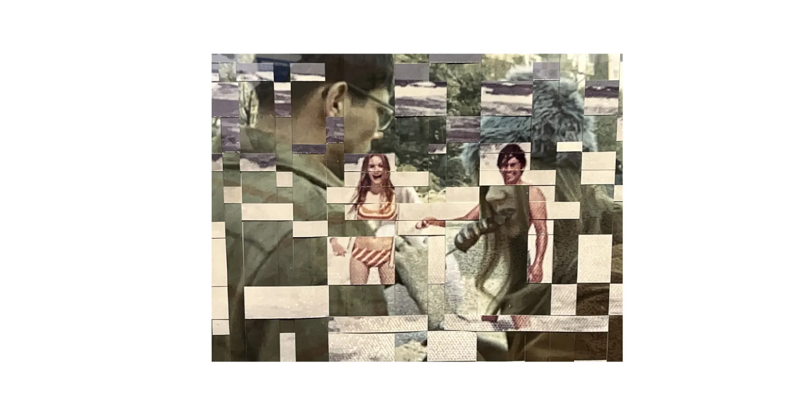 Two photographs woven together