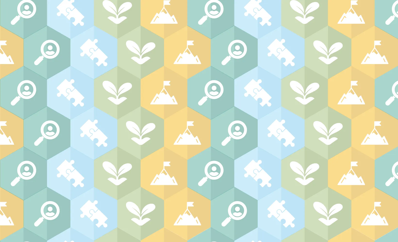 graphic with the icons representing connect, thrive, discover and grow