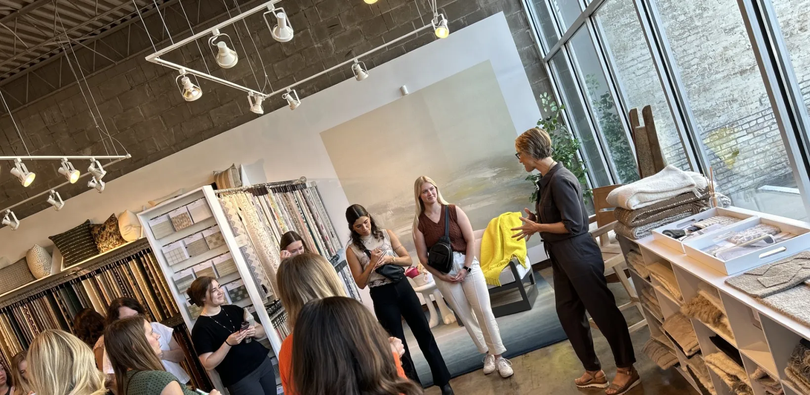 Students participating in the ID 460 Field Trip at Blended Blue.