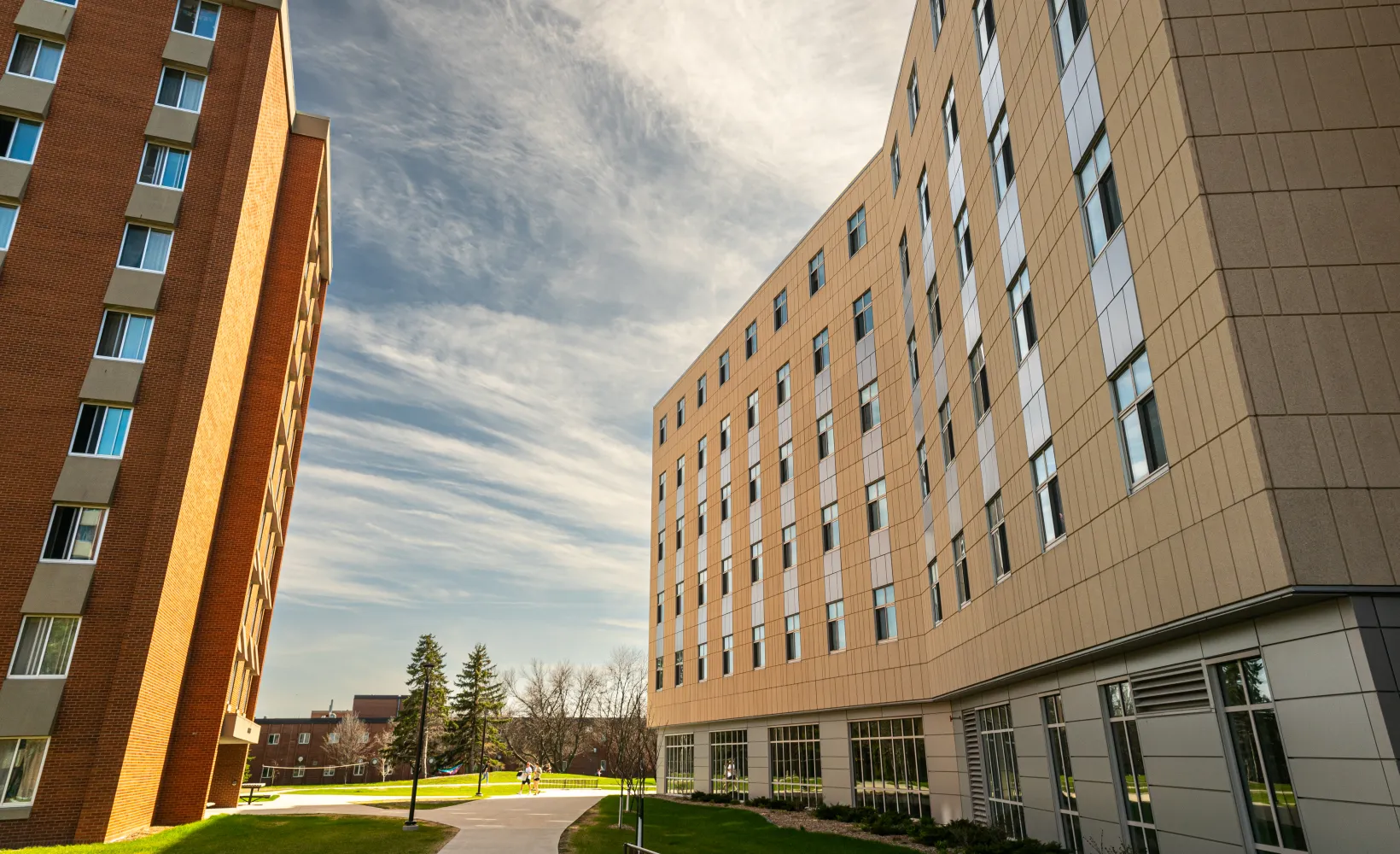 cater hall on the right with pavek hall on the left
