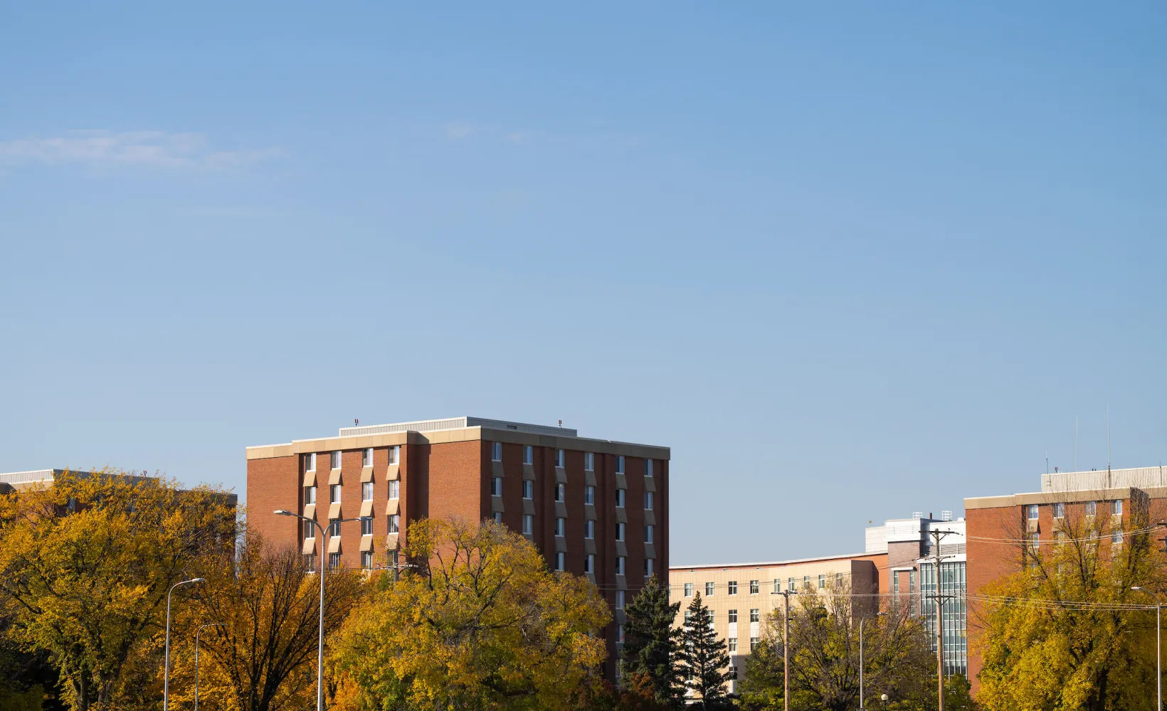 skyline view of residence halls