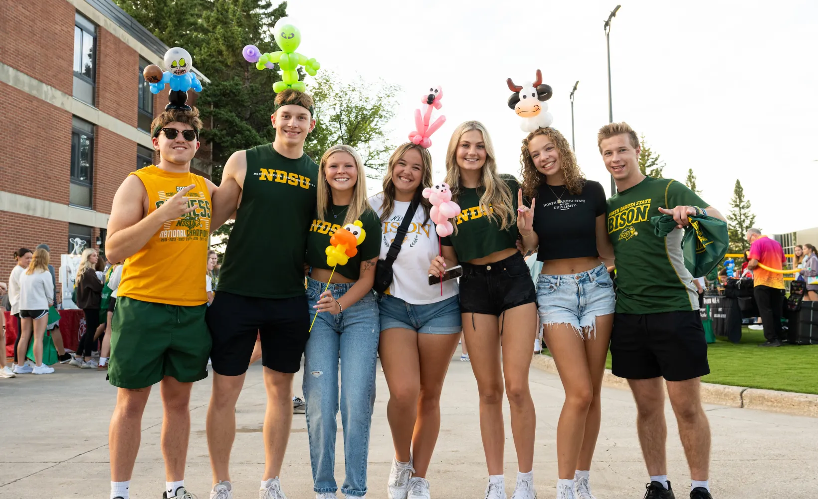 group of students enjoying the block party