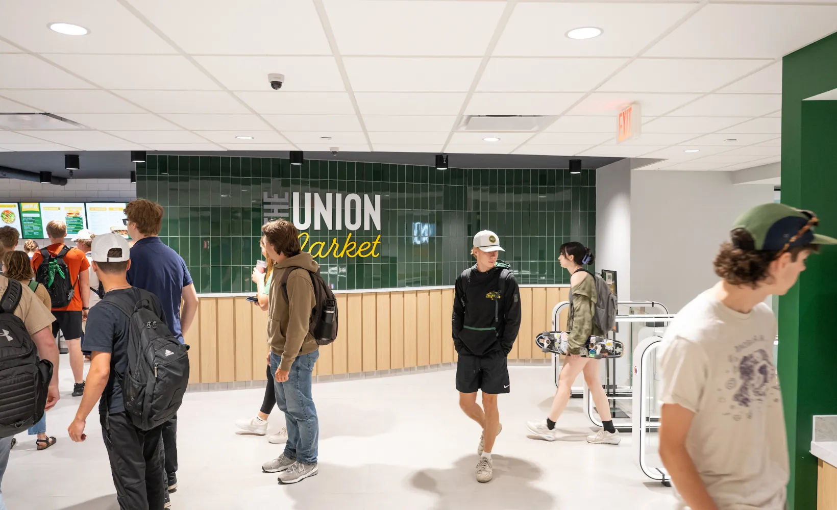 students enjoying the union market