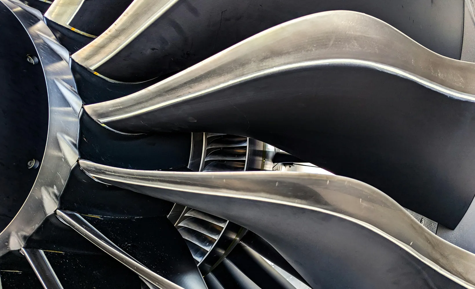 close up of airplane motor