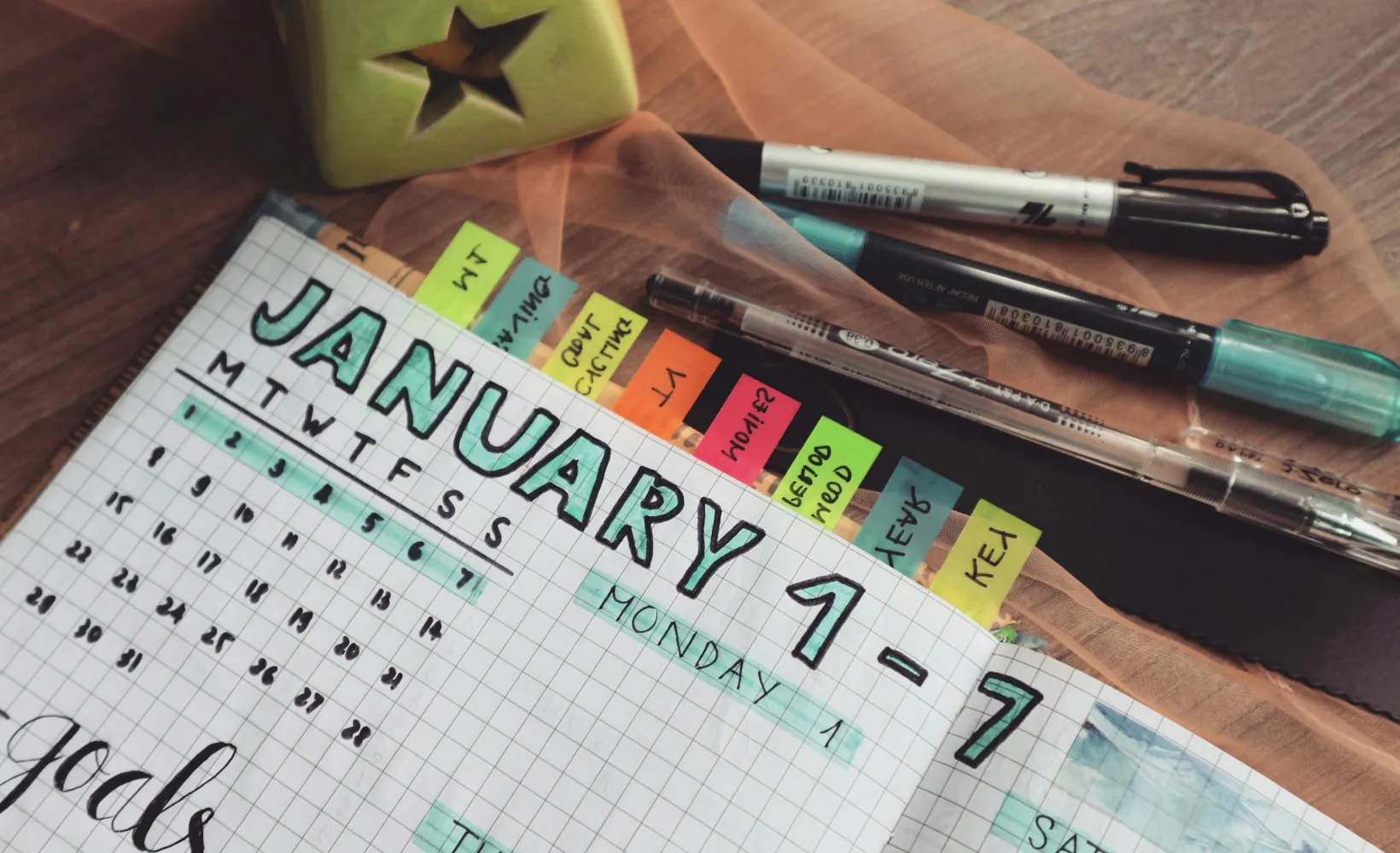 close up of journal used for financial planning