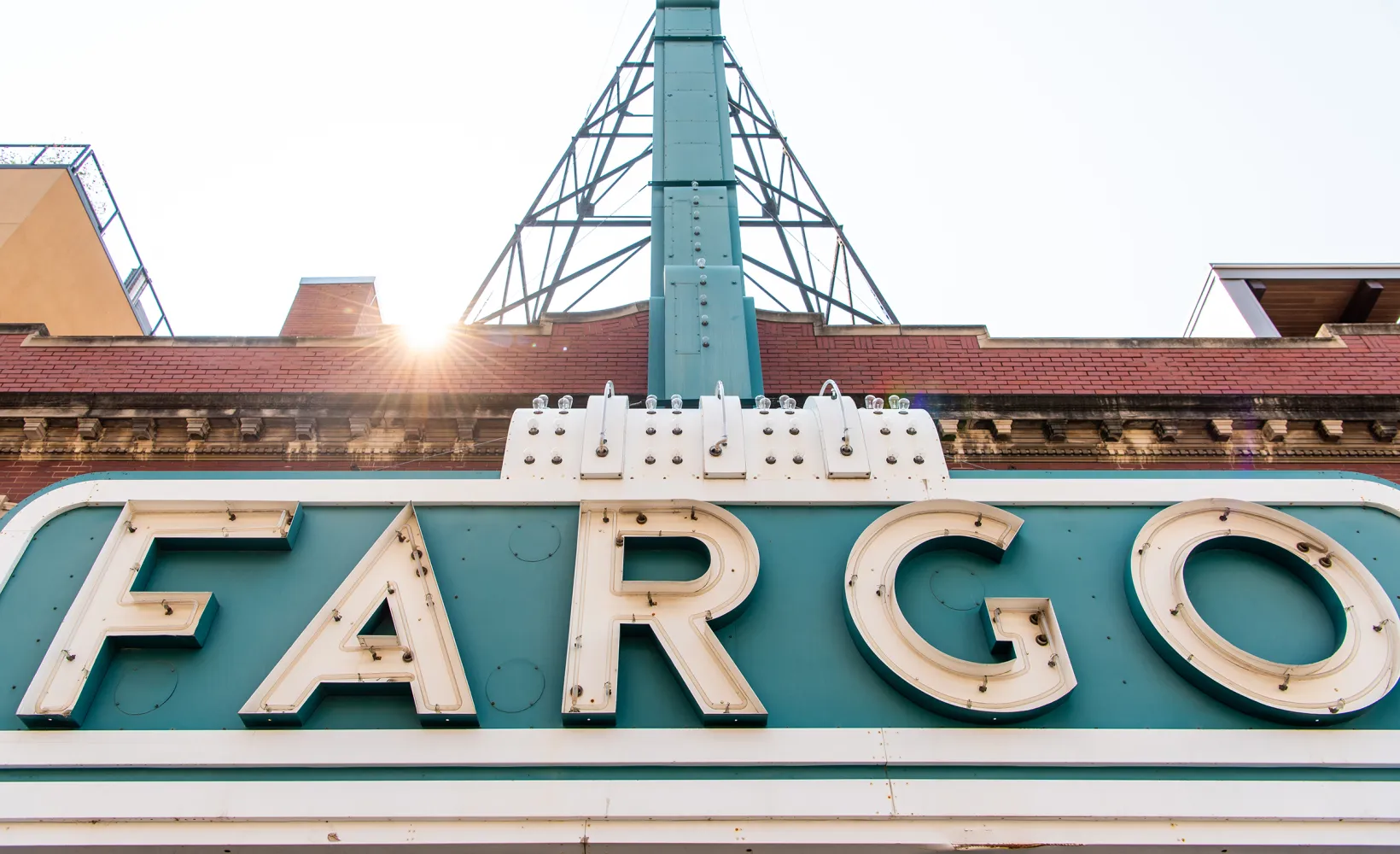 Fargo Theatre sign during the daytime light