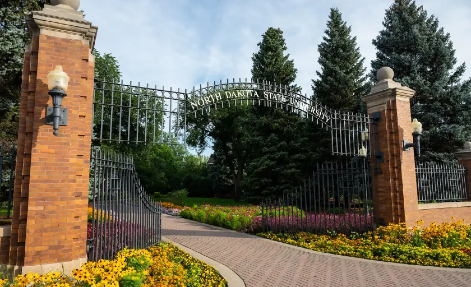 Entrance gate to the North Dakota State University campus.