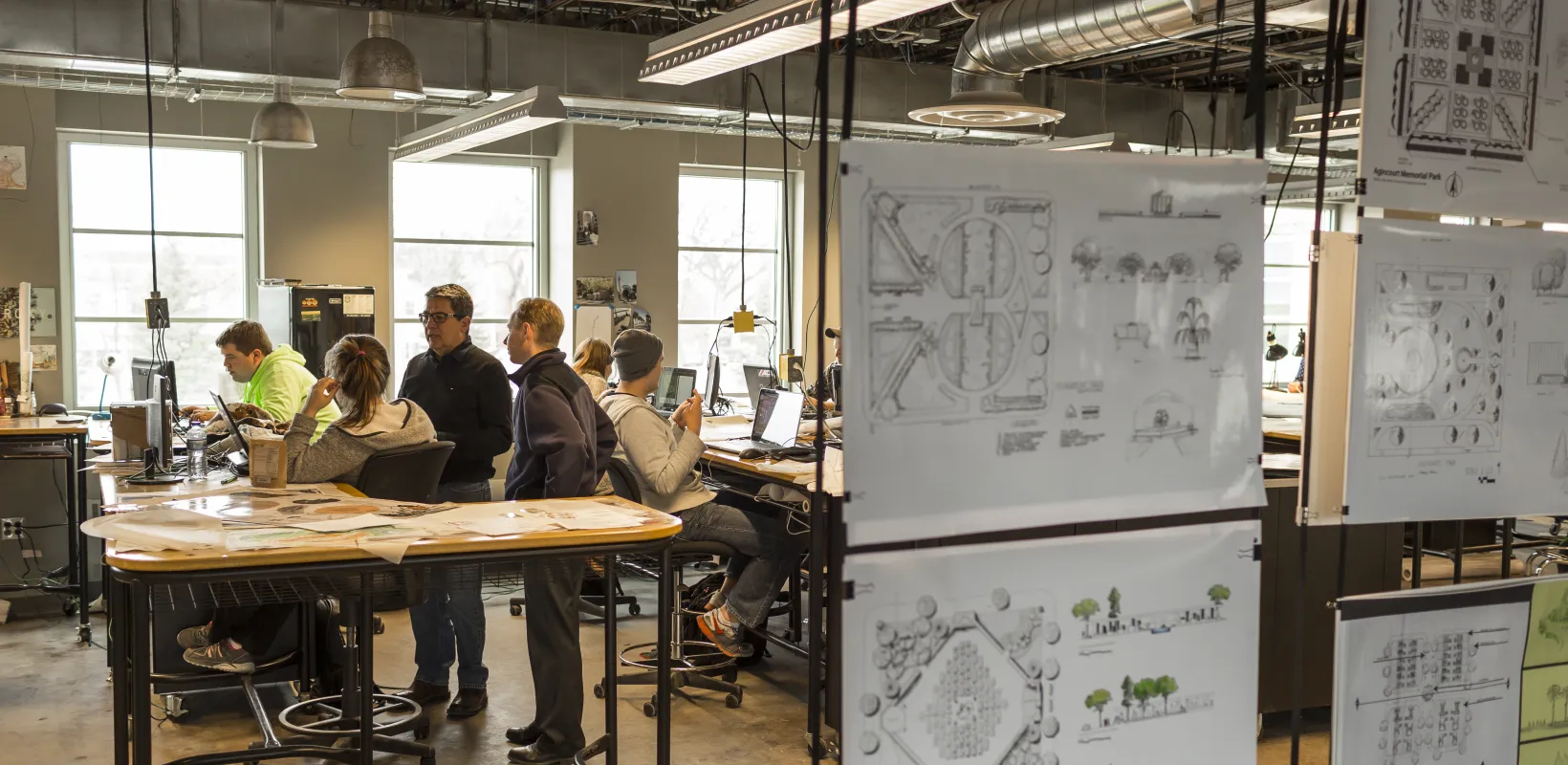 Students working in SoDAA design studio.