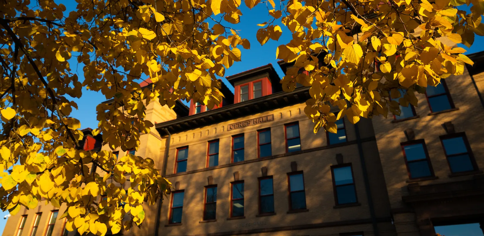 Ceres Hall in the Fall.