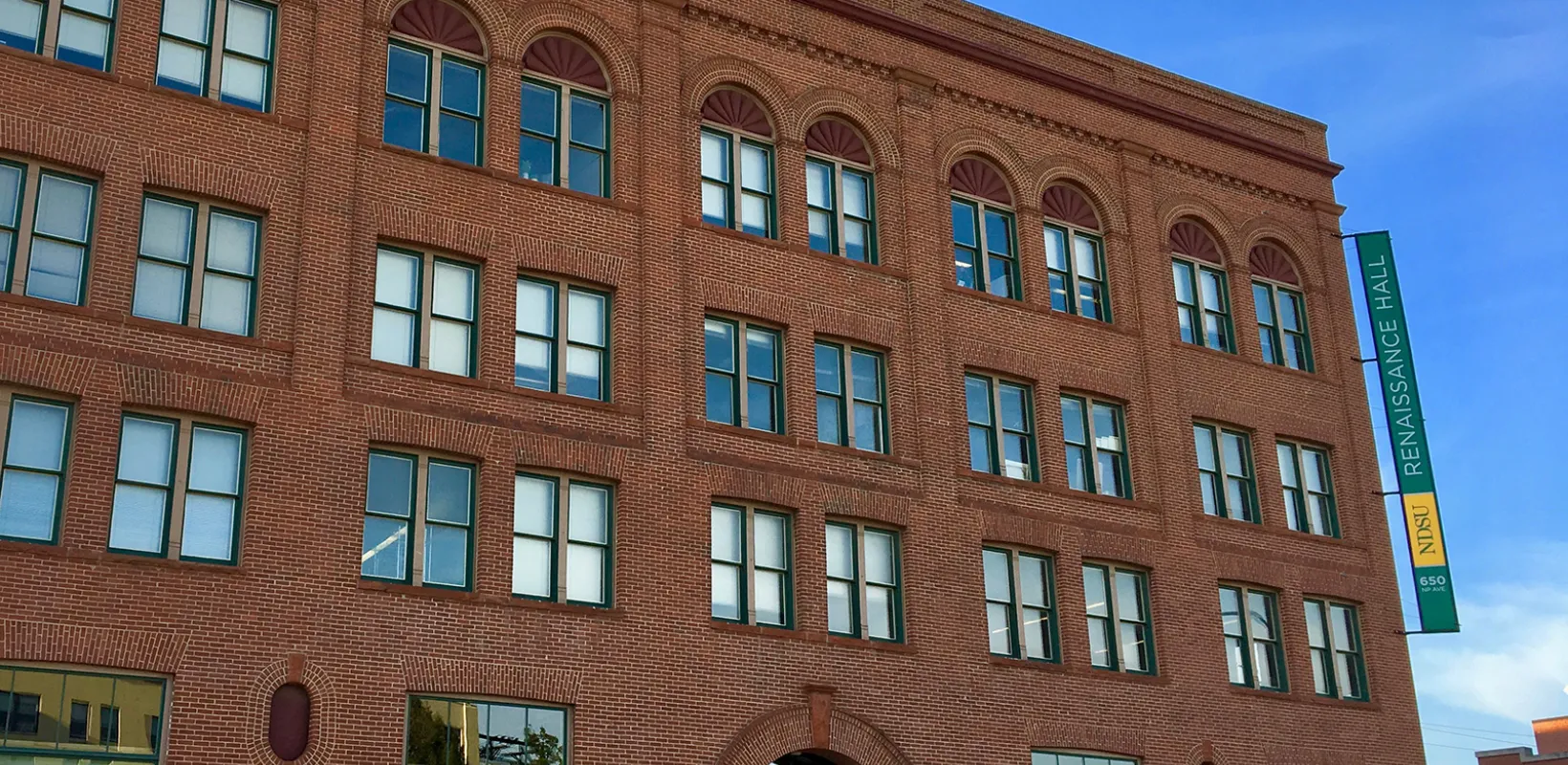 Exterior of rennaissance hall.