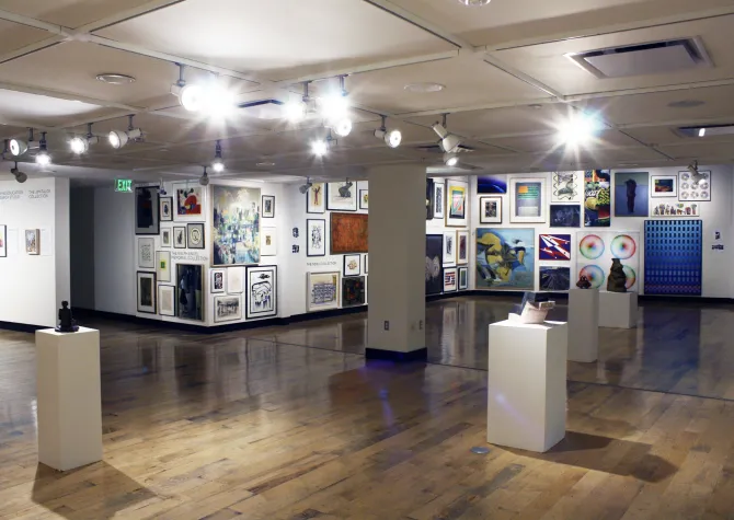 Artwork plasters the walls of the Memorial Union Gallery 