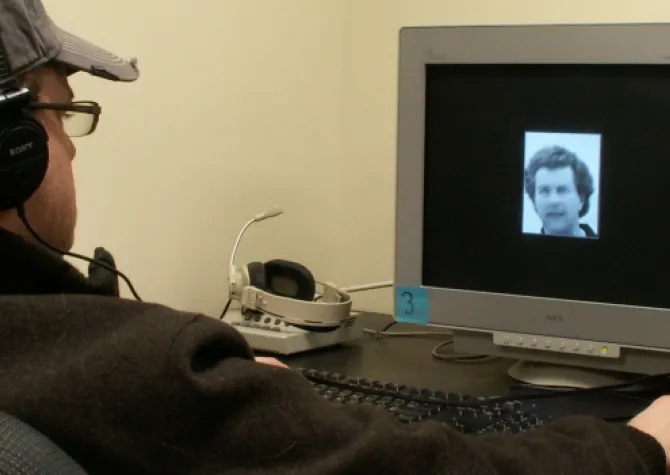 Male participant at computer