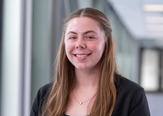 Julia Scully, a master’s student in coatings and polymeric materials