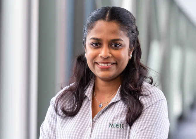 Gayathri Senanayake, a doctoral student in coatings and polymeric materials