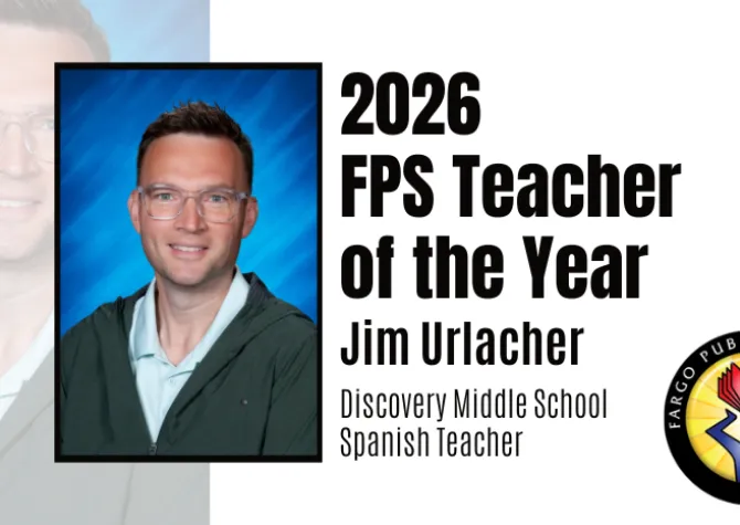2026 teacher of the year - Jim Urlacher smiling confidently at camera.