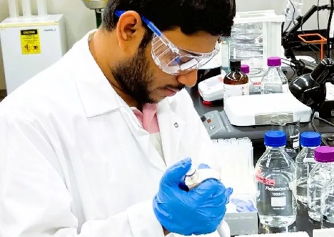 Saha in lab