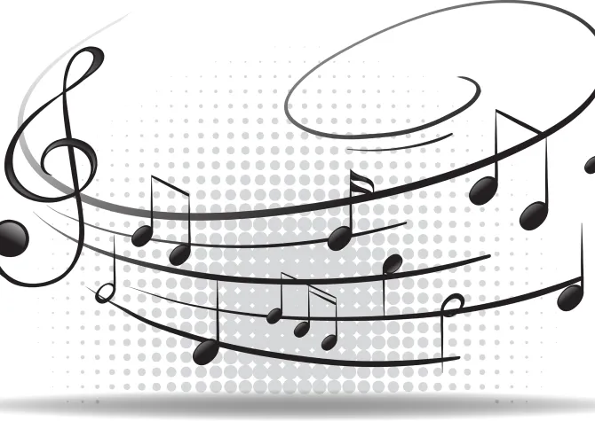 treble clef and musical notes