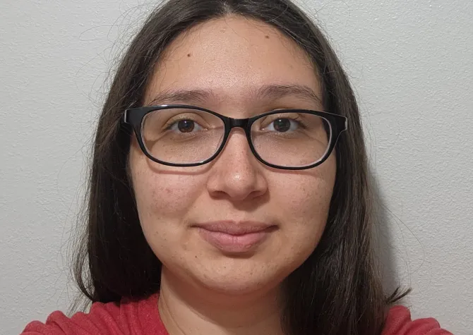 Isabelle Galindo smiling at the camera