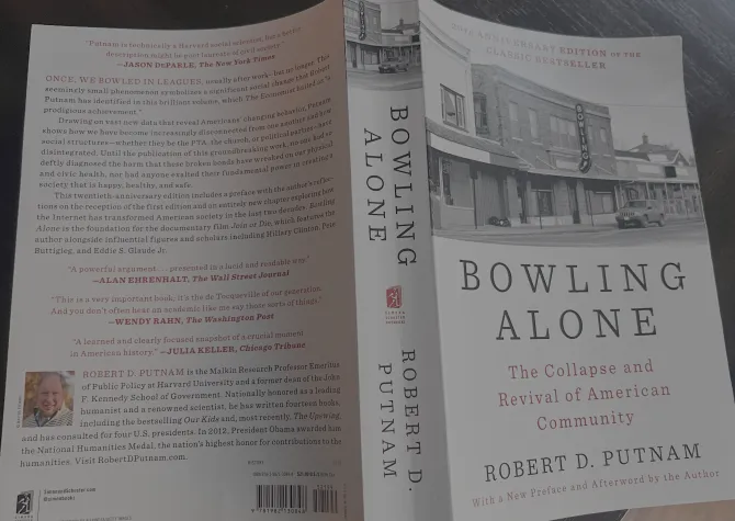 book face down and open on a table