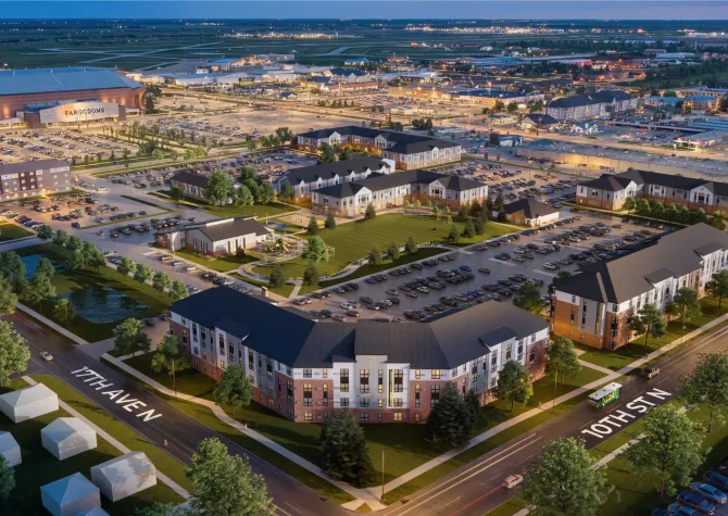 Aerial photo of University Village