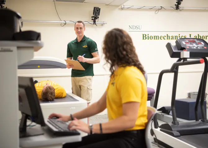 Students in biomechanics lab