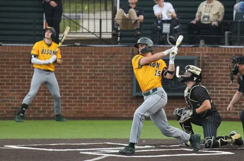 NDSU men's baseball player at bat