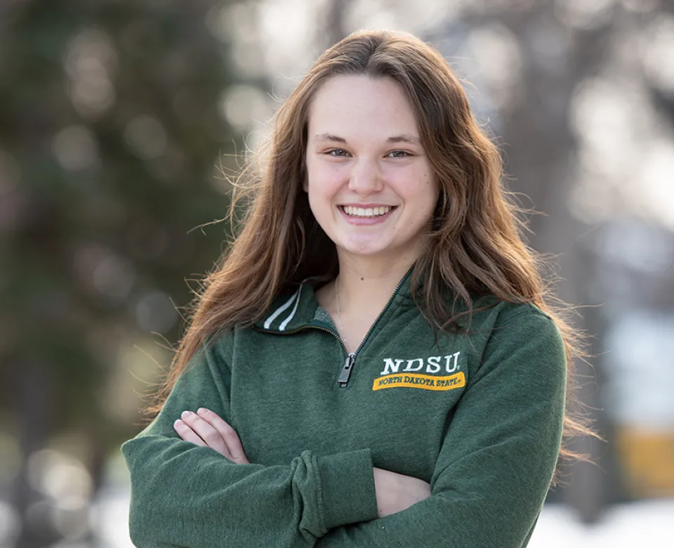 Smiling female student.