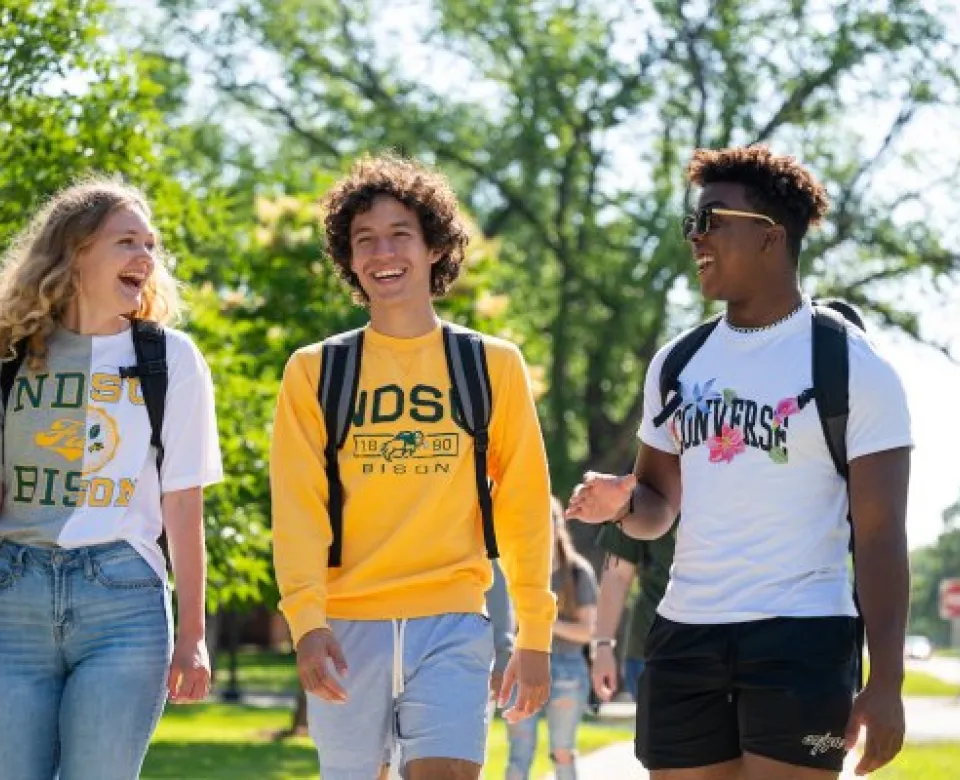 Students on NDSU campus