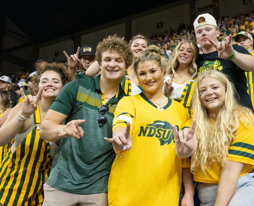 fans at NDSU Homecoming football game