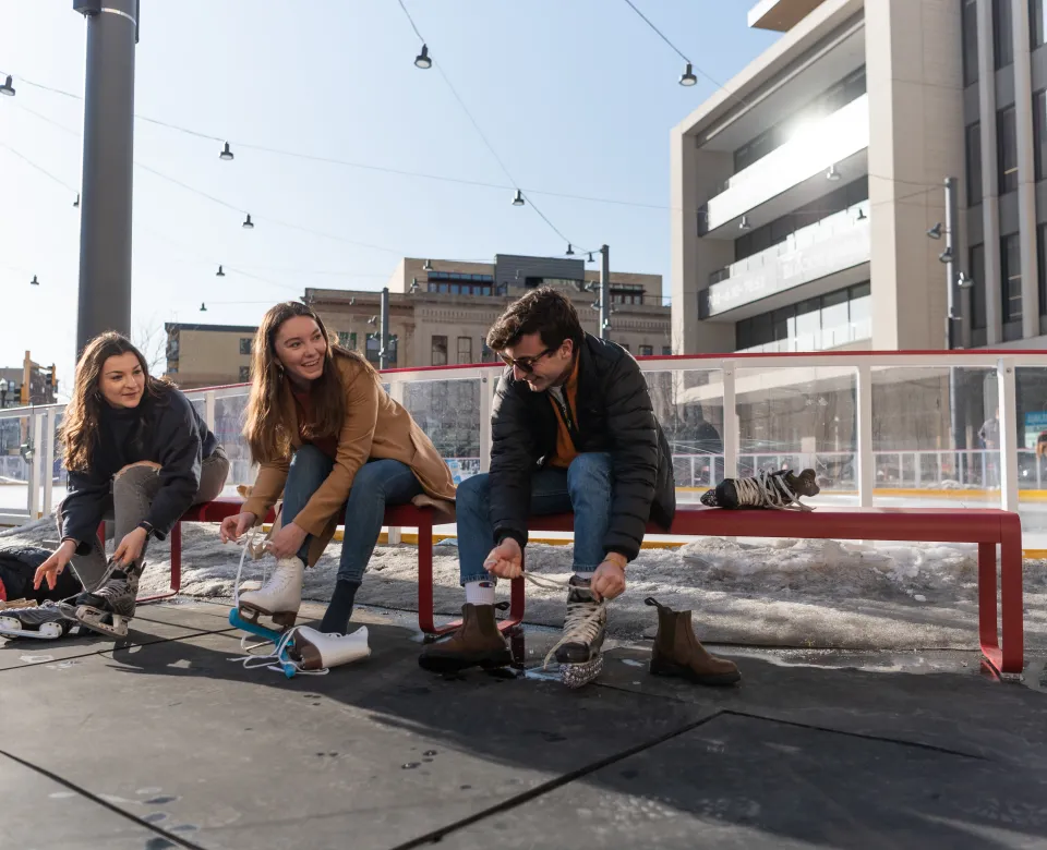 ice skating in downtown Fargo