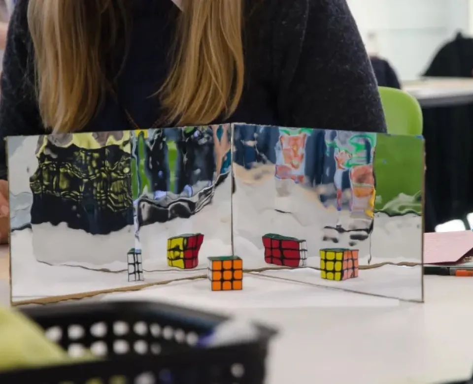 Students work on tables at Sonia Kovalevsky Day