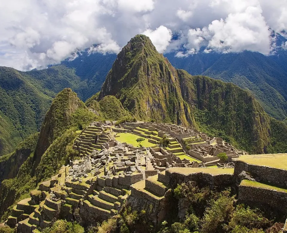 An areal shot of Machu Picchu