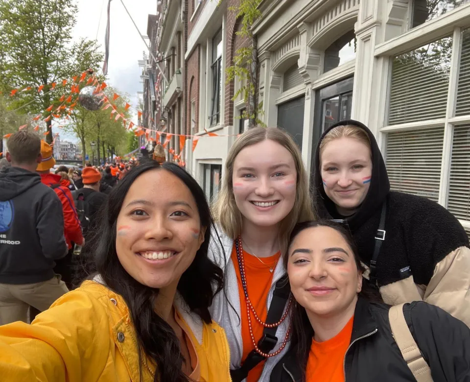 Selfie of four students