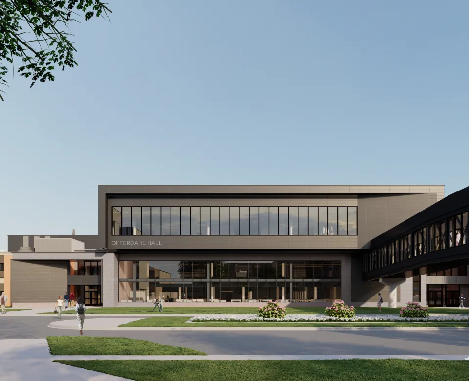 Rendering of South Entrance of Offerdahl Hall