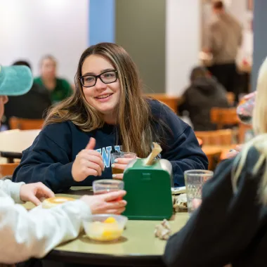 Students dining at NDSU