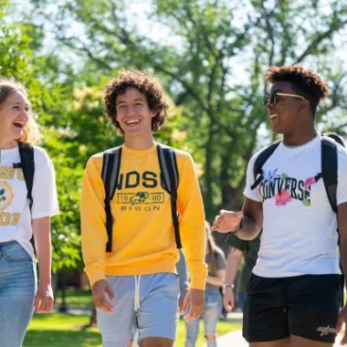 Students on NDSU campus