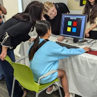 Scholars at the showcase