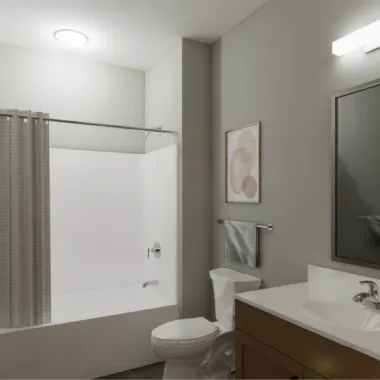 University Village Renovation 2 Bedroom Bathroom
